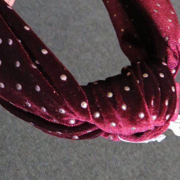Torrid Wine Velvet Knot Studded Headband NEW - Picture 8 of 9